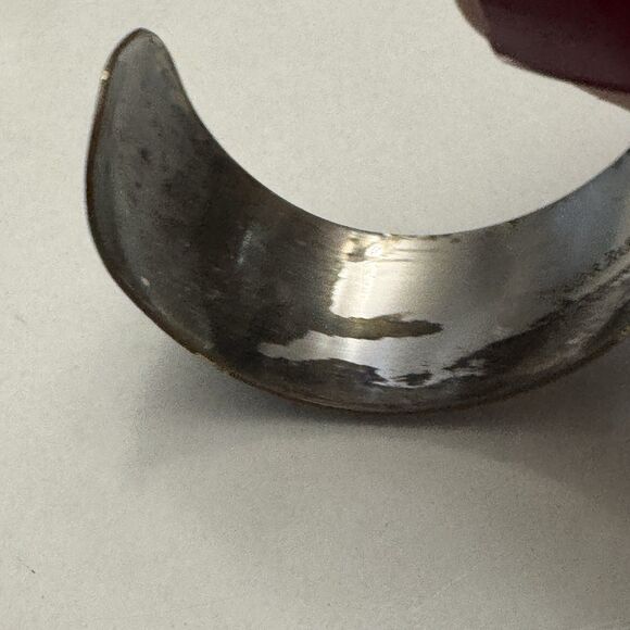 Reed & Barton Damascene Wide Cuff Bracelet – Floral Heart Design – Vintage Jewel - Picture 7 of 9